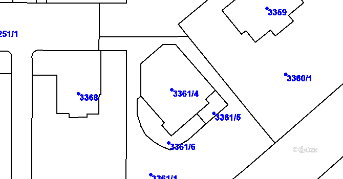 Parcela st. 3361/4 v KÚ Vinohrady, Katastrální mapa