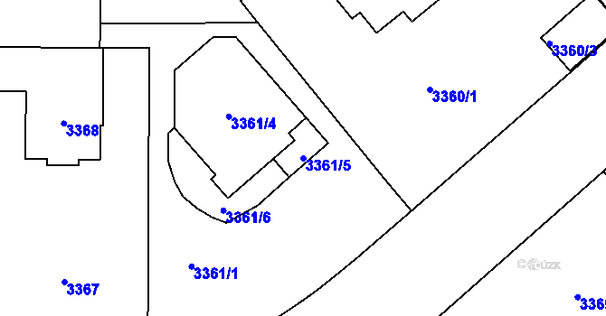 Parcela st. 3361/5 v KÚ Vinohrady, Katastrální mapa