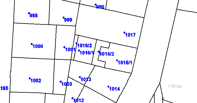 Parcela st. 1015/2 v KÚ Vinohrady, Katastrální mapa