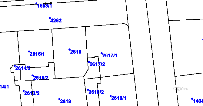 Parcela st. 2617/1 v KÚ Vinohrady, Katastrální mapa