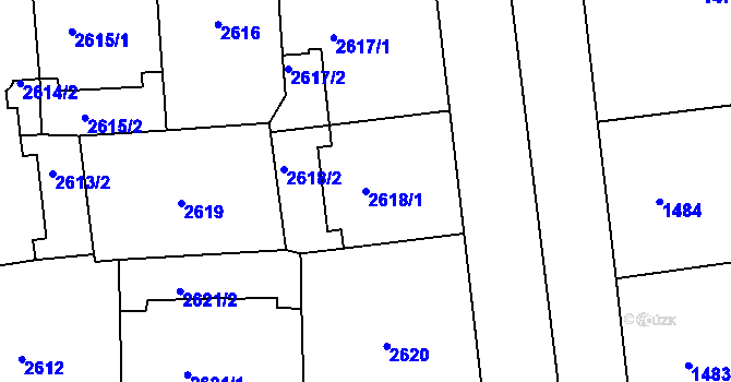 Parcela st. 2618/1 v KÚ Vinohrady, Katastrální mapa