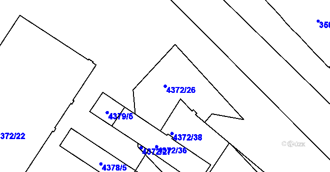 Parcela st. 4372/26 v KÚ Vinohrady, Katastrální mapa