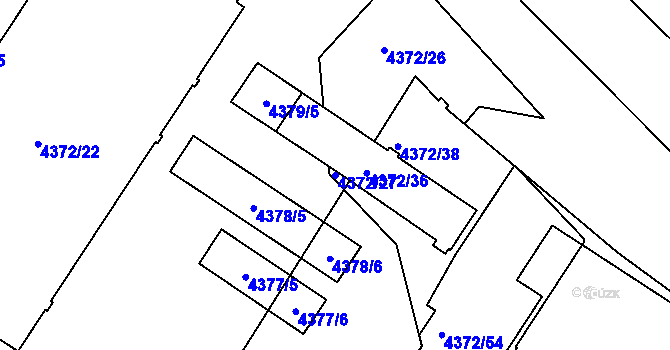 Parcela st. 4372/27 v KÚ Vinohrady, Katastrální mapa
