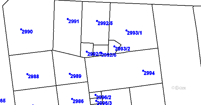 Parcela st. 2992/6 v KÚ Vinohrady, Katastrální mapa