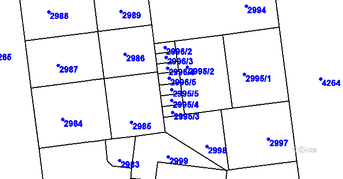 Parcela st. 2995/5 v KÚ Vinohrady, Katastrální mapa