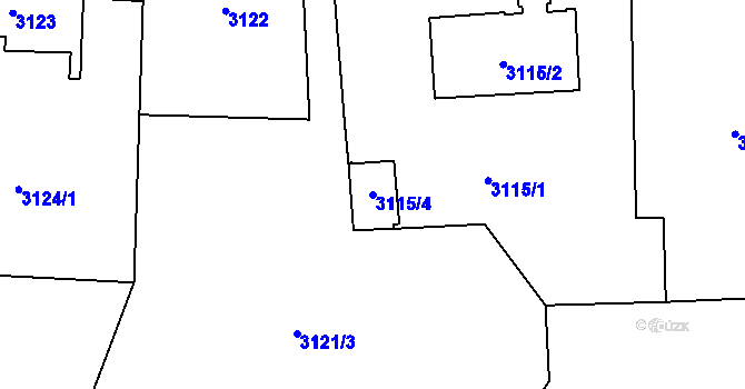 Parcela st. 3115/4 v KÚ Vinohrady, Katastrální mapa