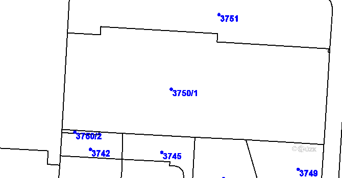 Parcela st. 3750/1 v KÚ Vinohrady, Katastrální mapa