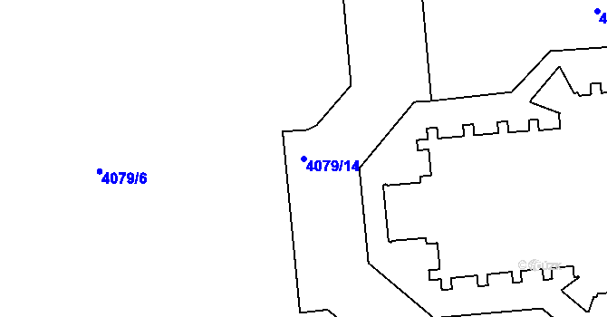 Parcela st. 4079/14 v KÚ Vinohrady, Katastrální mapa