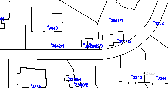Parcela st. 3042/2 v KÚ Vinohrady, Katastrální mapa