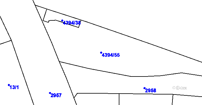 Parcela st. 4394/55 v KÚ Vinohrady, Katastrální mapa