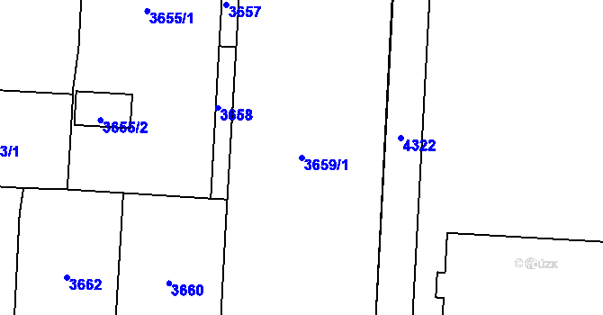 Parcela st. 3659/1 v KÚ Vinohrady, Katastrální mapa
