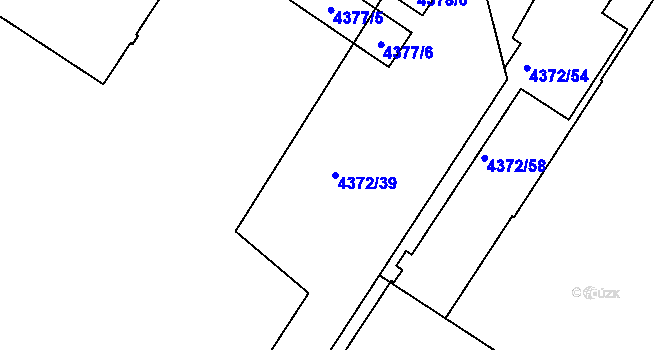 Parcela st. 4372/39 v KÚ Vinohrady, Katastrální mapa