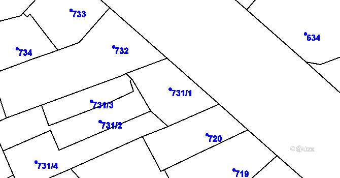 Parcela st. 731/1 v KÚ Vinohrady, Katastrální mapa