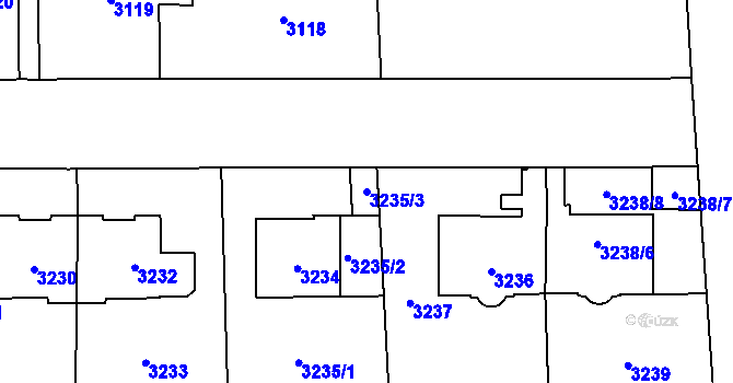 Parcela st. 3235/3 v KÚ Vinohrady, Katastrální mapa