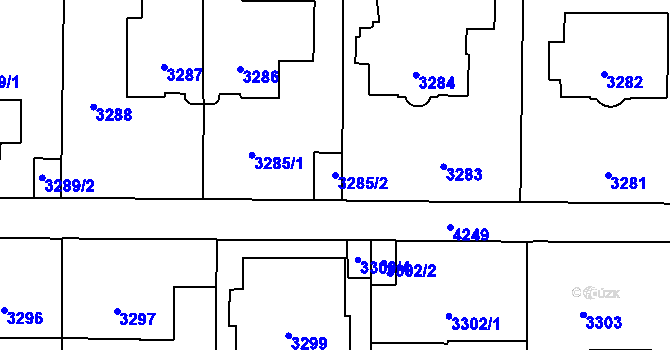 Parcela st. 3285/2 v KÚ Vinohrady, Katastrální mapa