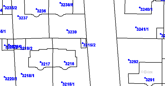 Parcela st. 3215/2 v KÚ Vinohrady, Katastrální mapa