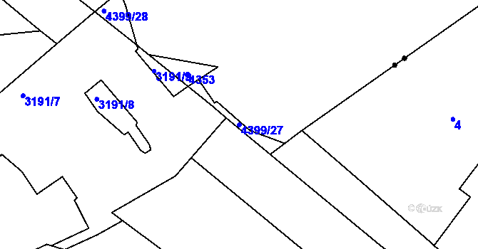Parcela st. 4399/27 v KÚ Vinohrady, Katastrální mapa