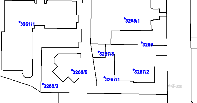 Parcela st. 3267/3 v KÚ Vinohrady, Katastrální mapa