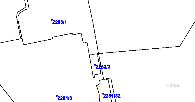 Parcela st. 2283/4 v KÚ Vinohrady, Katastrální mapa