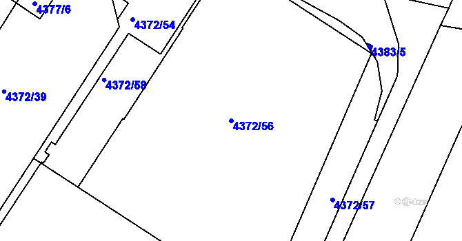 Parcela st. 4372/56 v KÚ Vinohrady, Katastrální mapa