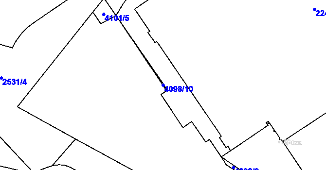 Parcela st. 4098/10 v KÚ Vinohrady, Katastrální mapa