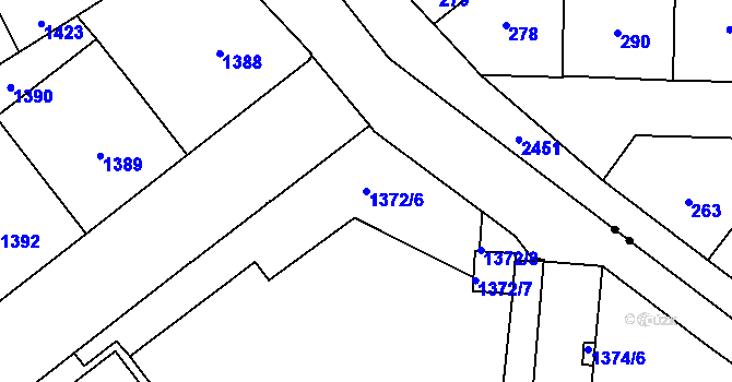 Parcela st. 1372/6 v KÚ Vinohrady, Katastrální mapa