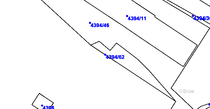 Parcela st. 4394/62 v KÚ Vinohrady, Katastrální mapa