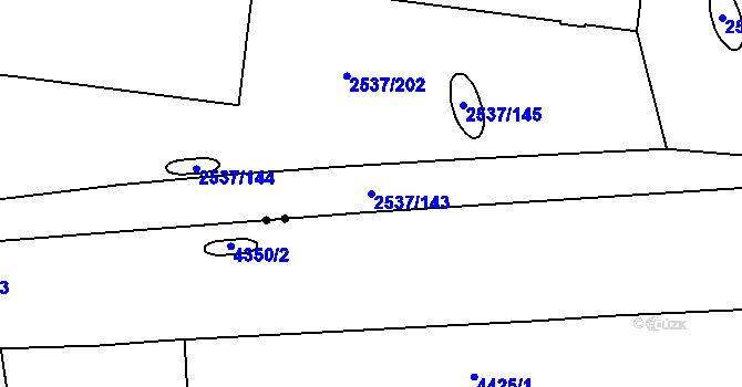 Parcela st. 2537/143 v KÚ Nové Město, Katastrální mapa