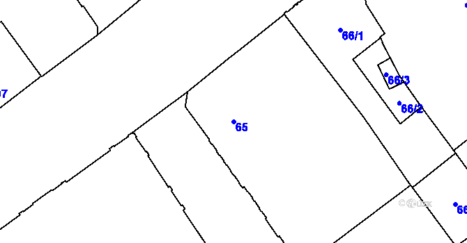 Parcela st. 65 v KÚ Nové Město, Katastrální mapa