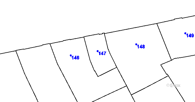 Parcela st. 147 v KÚ Nové Město, Katastrální mapa