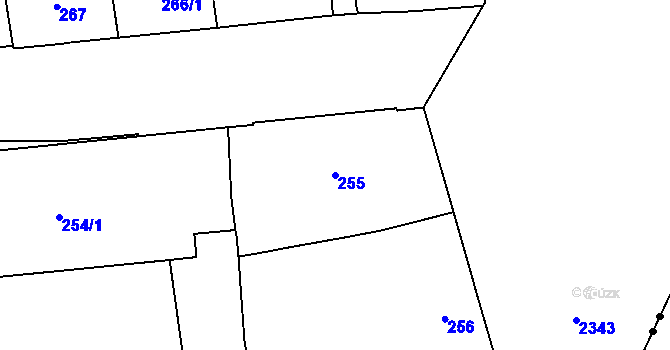 Parcela st. 255 v KÚ Nové Město, Katastrální mapa