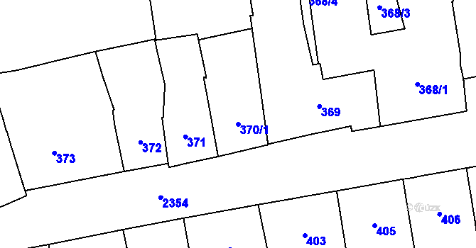 Parcela st. 370/1 v KÚ Nové Město, Katastrální mapa