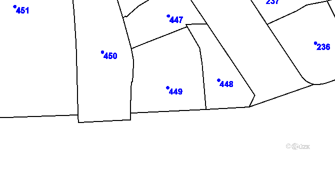 Parcela st. 449 v KÚ Nové Město, Katastrální mapa