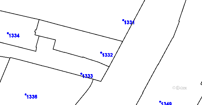 Parcela st. 1332 v KÚ Nové Město, Katastrální mapa