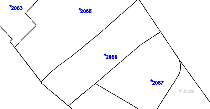 Parcela st. 2066 v KÚ Nové Město, Katastrální mapa