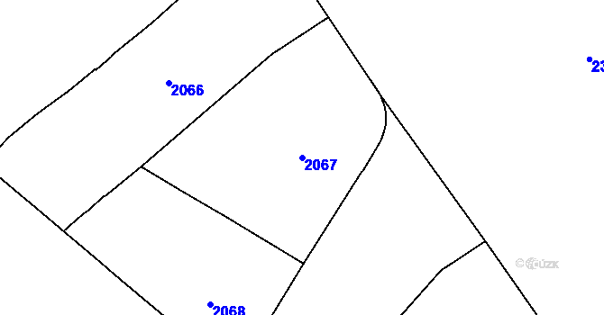Parcela st. 2067 v KÚ Nové Město, Katastrální mapa