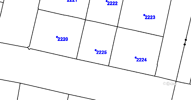 Parcela st. 2225 v KÚ Nové Město, Katastrální mapa