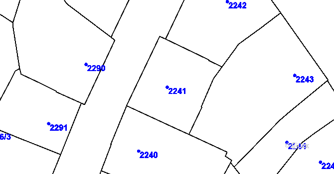 Parcela st. 2241 v KÚ Nové Město, Katastrální mapa