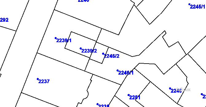 Parcela st. 2246/2 v KÚ Nové Město, Katastrální mapa