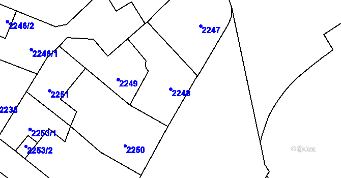 Parcela st. 2248 v KÚ Nové Město, Katastrální mapa