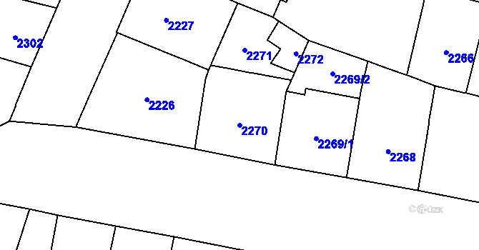 Parcela st. 2270 v KÚ Nové Město, Katastrální mapa
