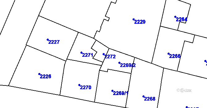 Parcela st. 2272 v KÚ Nové Město, Katastrální mapa