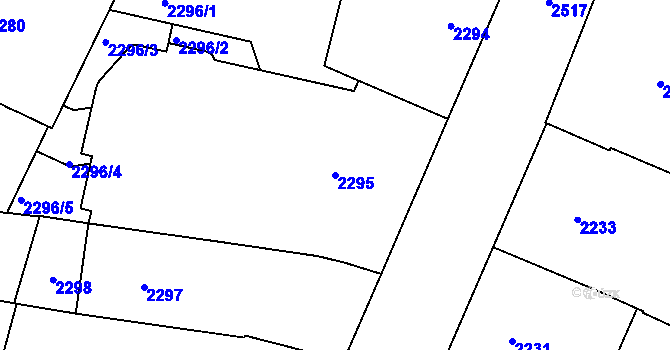 Parcela st. 2295 v KÚ Nové Město, Katastrální mapa