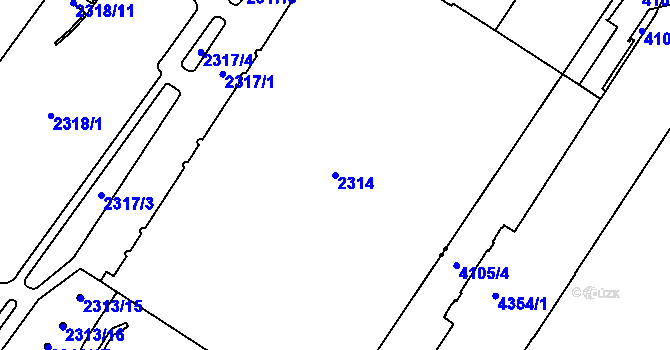 Parcela st. 2314 v KÚ Nové Město, Katastrální mapa