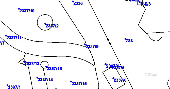 Parcela st. 2337/9 v KÚ Nové Město, Katastrální mapa