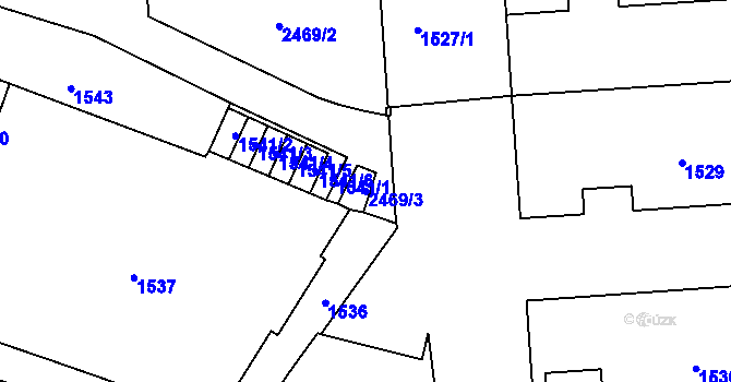 Parcela st. 2469/3 v KÚ Nové Město, Katastrální mapa