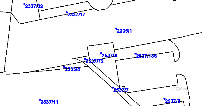 Parcela st. 2537/4 v KÚ Nové Město, Katastrální mapa