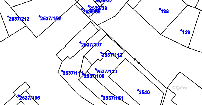 Parcela st. 2537/112 v KÚ Nové Město, Katastrální mapa