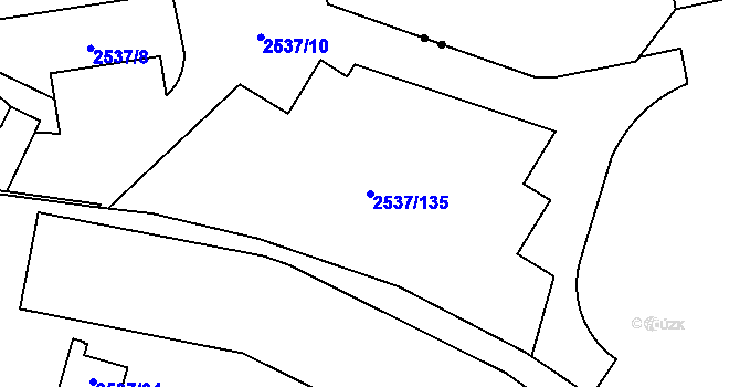 Parcela st. 2537/135 v KÚ Nové Město, Katastrální mapa