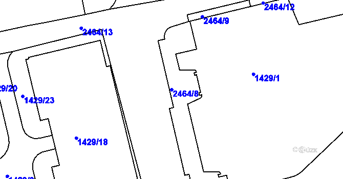 Parcela st. 2464/8 v KÚ Nové Město, Katastrální mapa